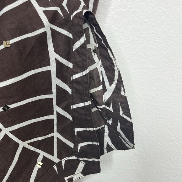 Tory Burch Brown White Sheer Sequin Split Neck Tunic Womens Size 6 BLEMISH - Picture 4 of 8